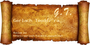 Gerlach Teodóra névjegykártya